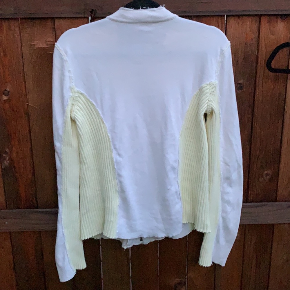 Free People Zip up Jacket szM white and yellow asymmetric - Picture 7 of 9